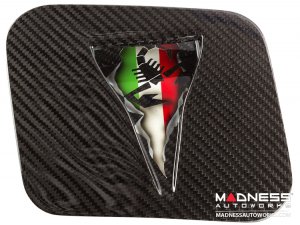 FIAT 500 Hood Scoop - ABARTH NACA Air Intake - Carbon Fiber - Italian Flag w/ Black Scorpion 